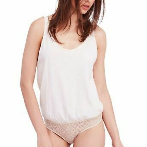 Free People Sydney Tank Bodysuit. Beige SP#26 - Picture 1 of 16